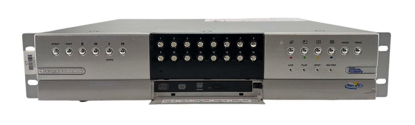 Dedicated Micros Digital Sprite 2 DS2A 16-Ch DVD DVR Recorder - No HDD - READ