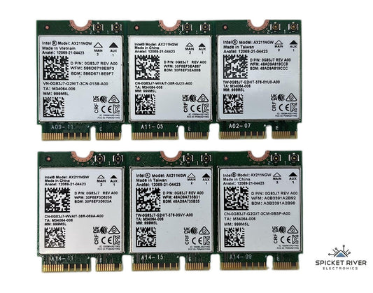 Lot of 6 - Intel AX211NGW M.2 PCIe Wireless Tri-Band 2.4Gbps WiFi 6E Card 0G83J7