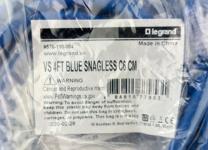 NEW - Pack of 10 - Legrand 576-110-004 VS 4FT Blue Snagless C6 CM Patch Cable