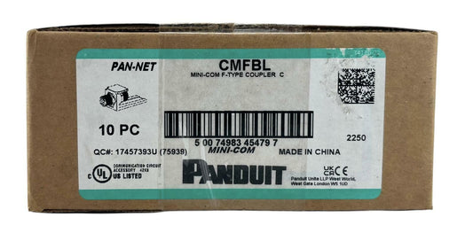 NEW - Box of 10 - Panduit CMFBL Mini-Com F-Type Coupler C - Black