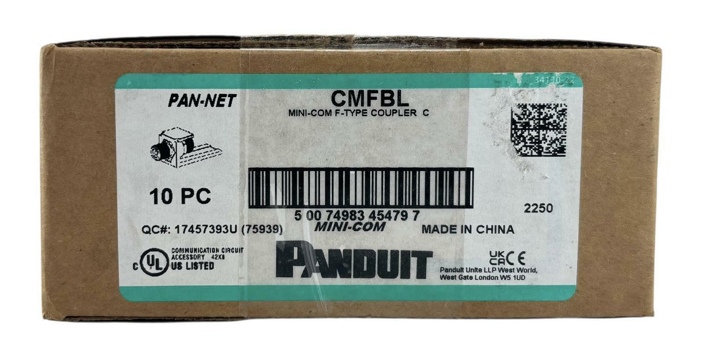 NEW - Box of 9 - Panduit CMFBL Mini-Com F-Type Coupler C - Black