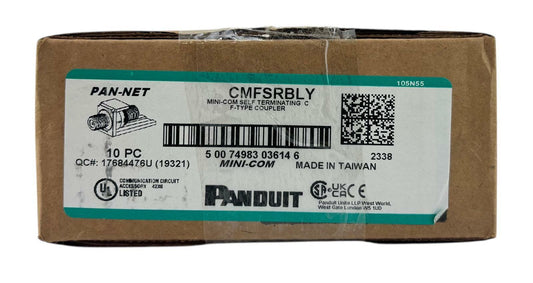 NEW Box of 10 - Panduit CMFSRBLY Mini-Com Self Terminating F-Type Coupler Black