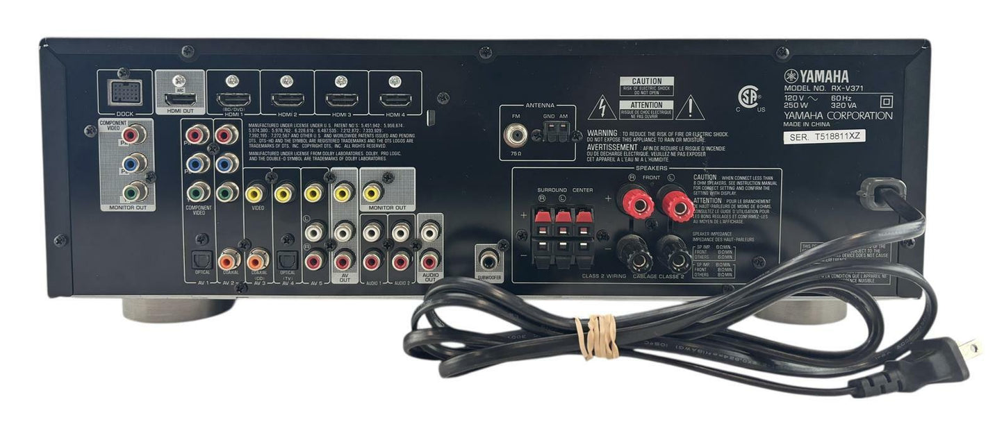 Yamaha RX-V371 Natural Sound Home Theater 100W 5.1 Channel AV Receiver