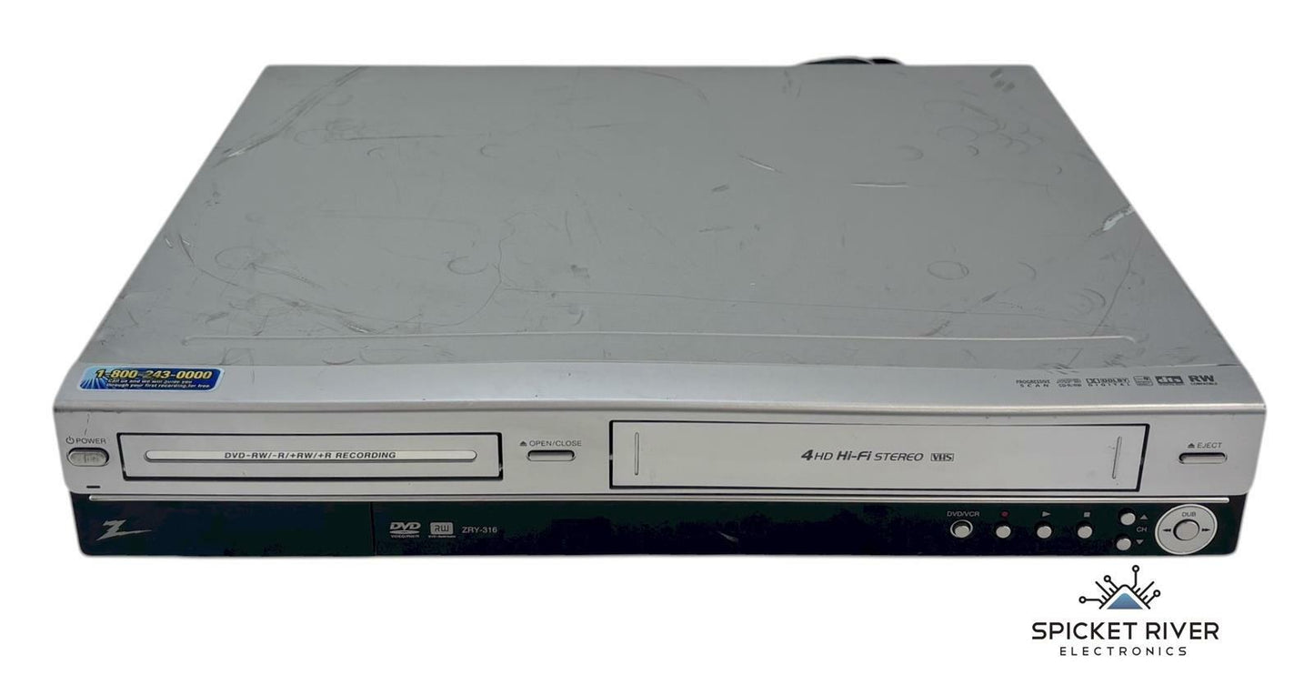 Zenith ZRY-316 DVD VCR VHS Combo Player & Recorder - No Remote