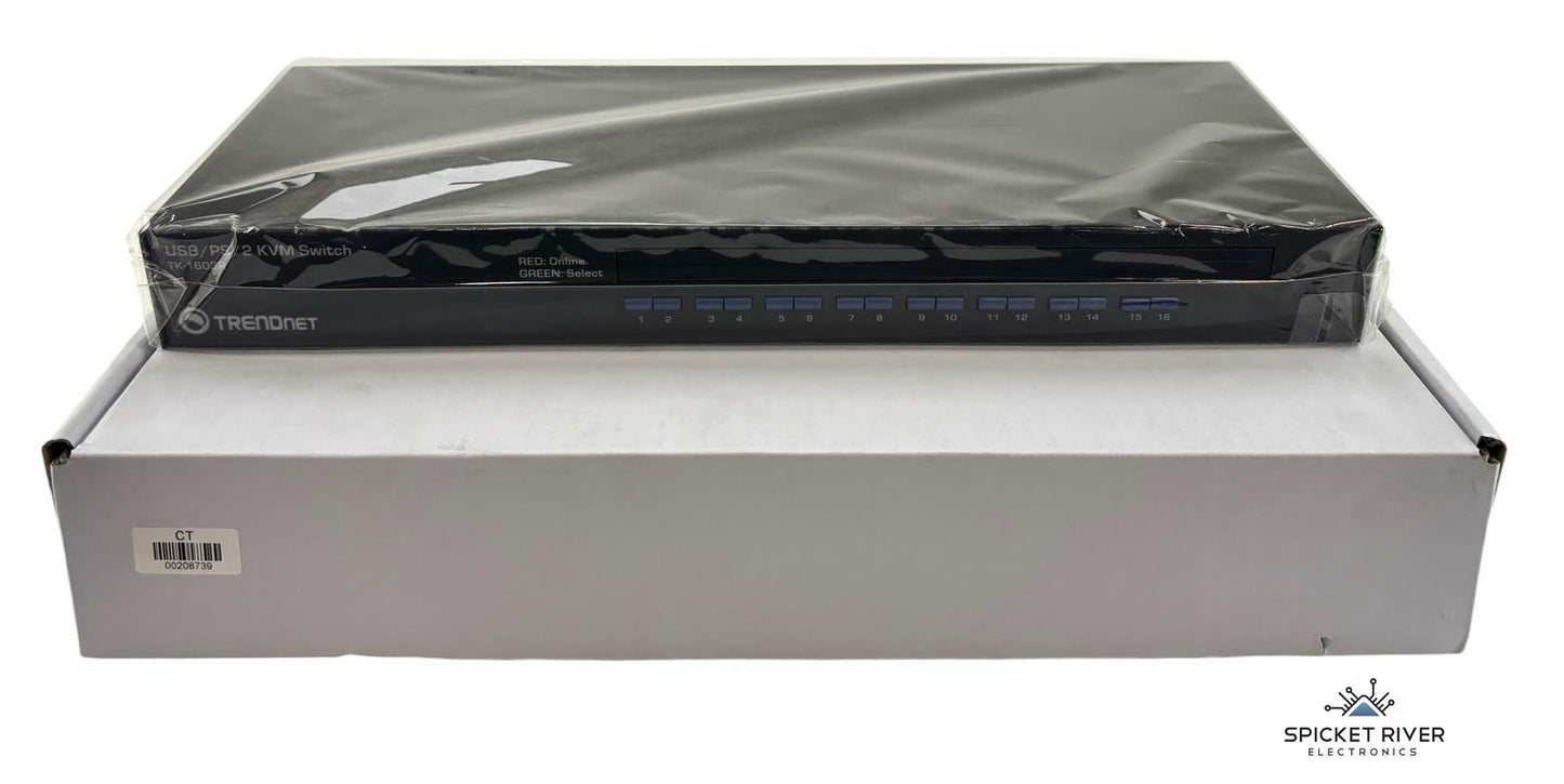 New Open Box - TRENDnet TK-1603R USB/ PS/2 16-Port Rack Mountable KVM Switch