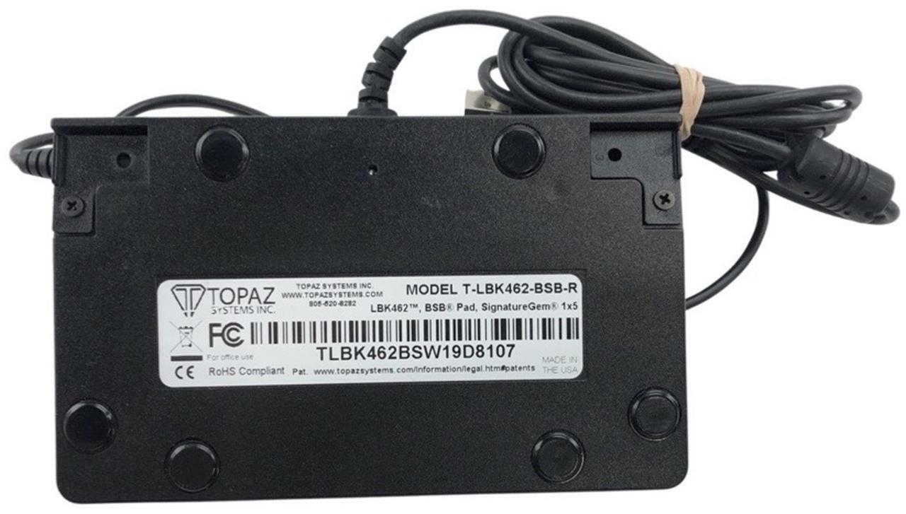 Topaz SignatureGem T-LBK462-BSB-R USB Backlit Signature Terminal Capture Pad