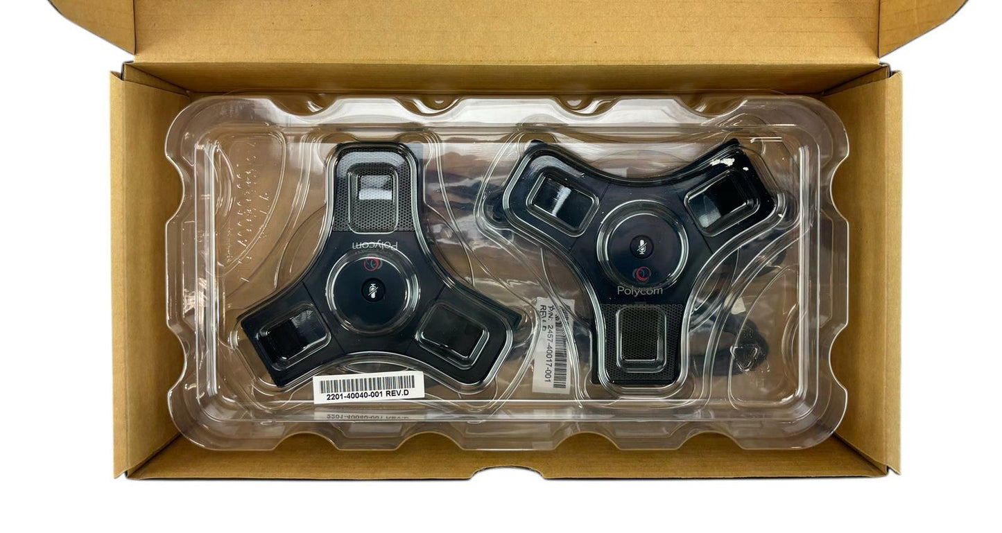NEW - Open Box - 2x Polycom SoundStation IP7000 EX Mics w/ Cables 2200-40040-001