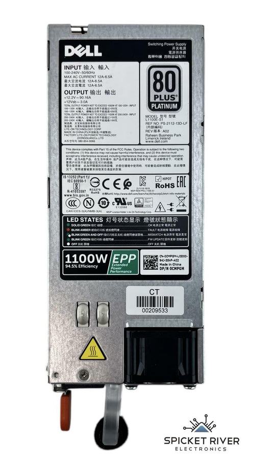 Dell L1100E-S1 PS-2112-13D-LF 1100W 80 Plus Platinum EPP Power Supply 0CMPGM