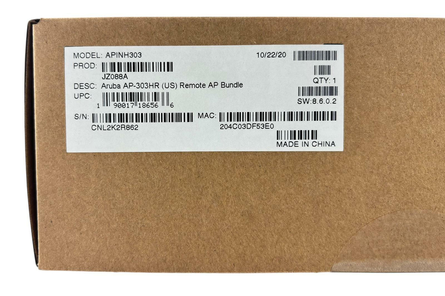 NEW - Open Box - Aruba APINH303 AP-303HR-US Remote Wireless Access Point JZ088A
