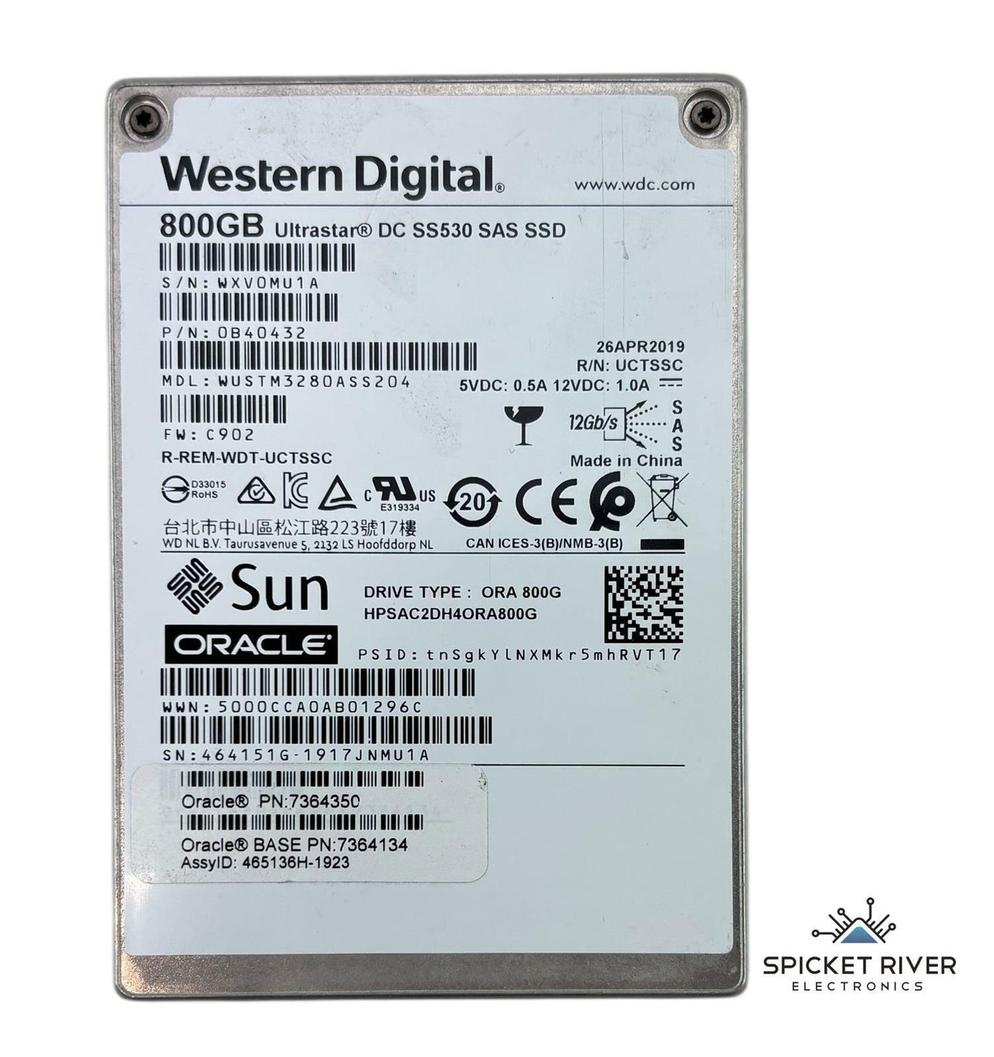 Western Digital WUSTM3280ASS204 Ultrastar DC SS530 800GB SAS 12Gb/s 2.5" SSD
