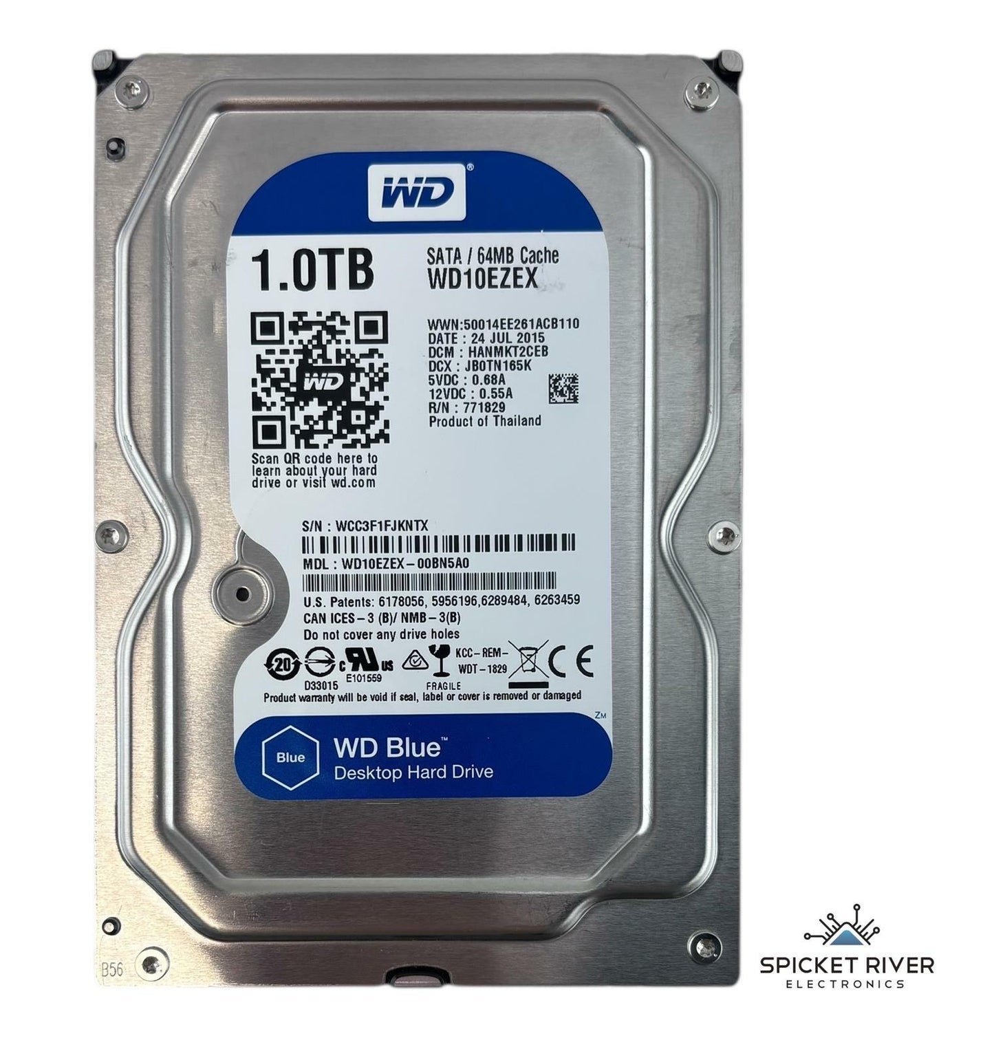 Western Digital Blue WD10EZEX 1TB SATA 64MB Cache 3.5" Internal Hard Drive HDD
