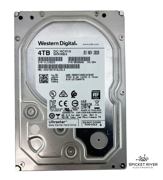 WD HUS726T4TALE6L4 Ultrastar DC HC310 4TB SATA 6Gbs 7.2k RPM 3.5" Hard Drive HDD