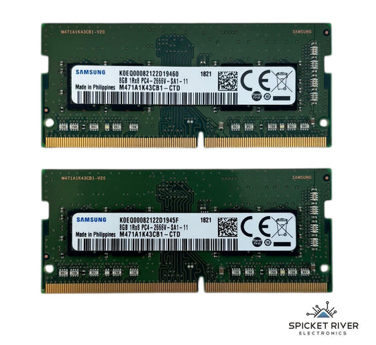Lot of 2 - Samsung M471A1K43CB1-CTD 8GB 1Rx8 PC4-2666V DDR4 SODIMM Laptop RAM