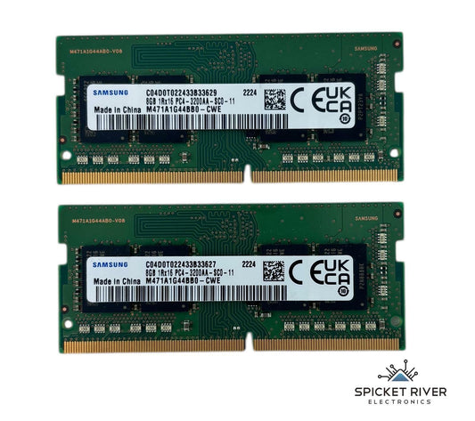Lot of 2 - Samsung M471A1G44BB0-CWE 8GB 1Rx16 PC4-3200AA DDR4 SODIMM Laptop RAM