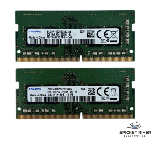 Lot of 2 - Samsung M471A1K43DB1-CWE 8GB 1Rx8 PC4-3200AA DDR4 SODIMM Laptop RAM