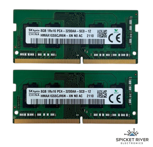 Lot of 2 - SK Hynix HMAA1GS6CJR6N-XN 8GB 1Rx16 PC4-3200AA DDR4 SODIMM Laptop RAM