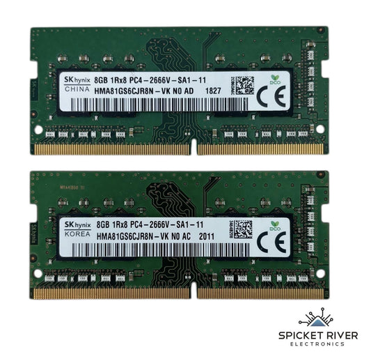 Lot of 2 - SK Hynix HMA81GS6CJR8N-VK 8GB 1Rx8 PC4-2666V DDR4 SODIMM Laptop RAM