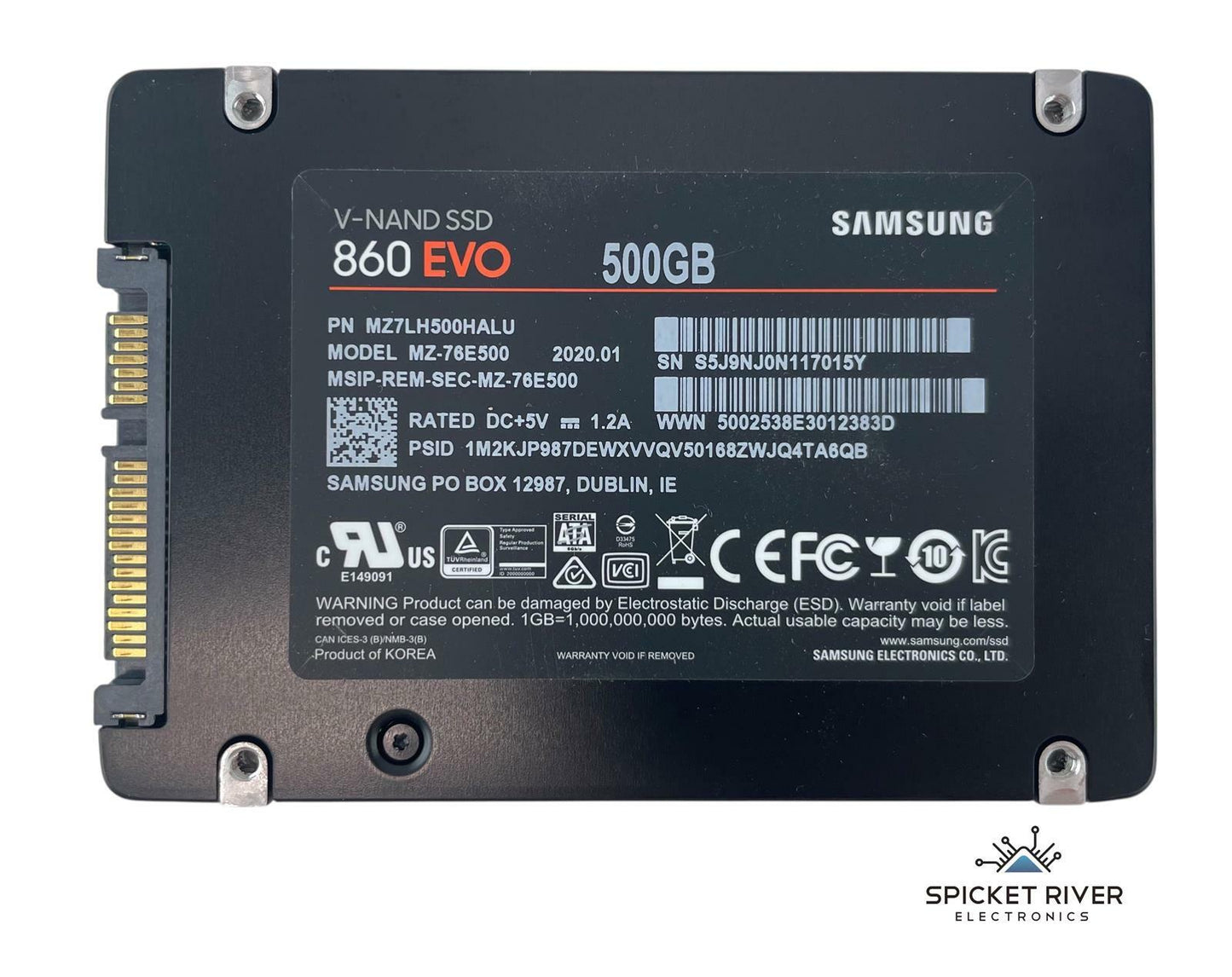 Samsung 860 EVO MZ7LH500HALU 500GB SATA 6Gb/s 2.5-inch SSD Solid State Drive