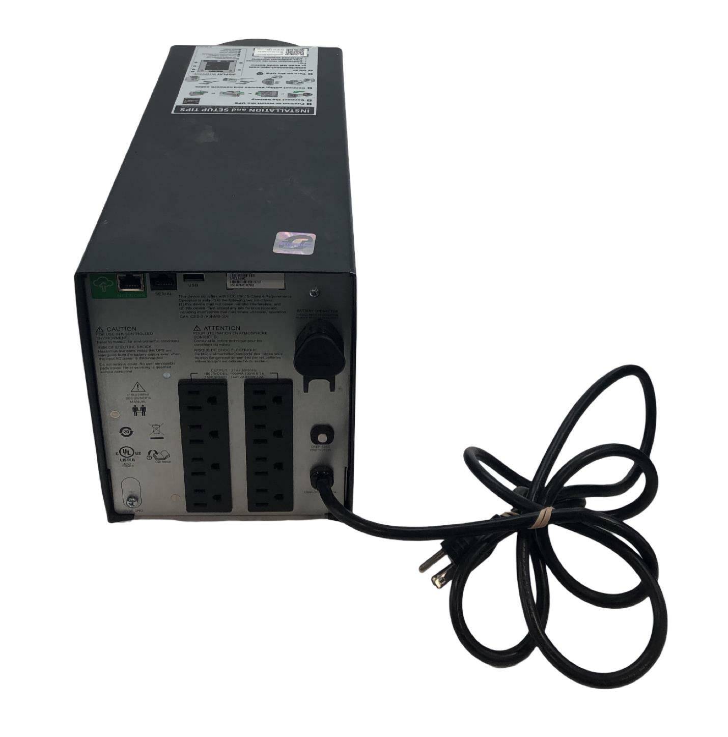 APC SMC1500C Smart-UPS 1500VA 8-Outlet Uninterruptible Power Supply Backup