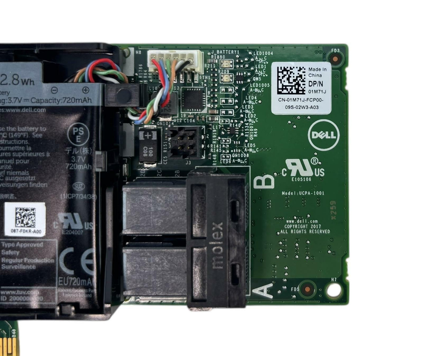 Dell PERC H740P 12Gb/s PCIe x8 8GB Cache RAID Controller Low Profile Card 01M71J