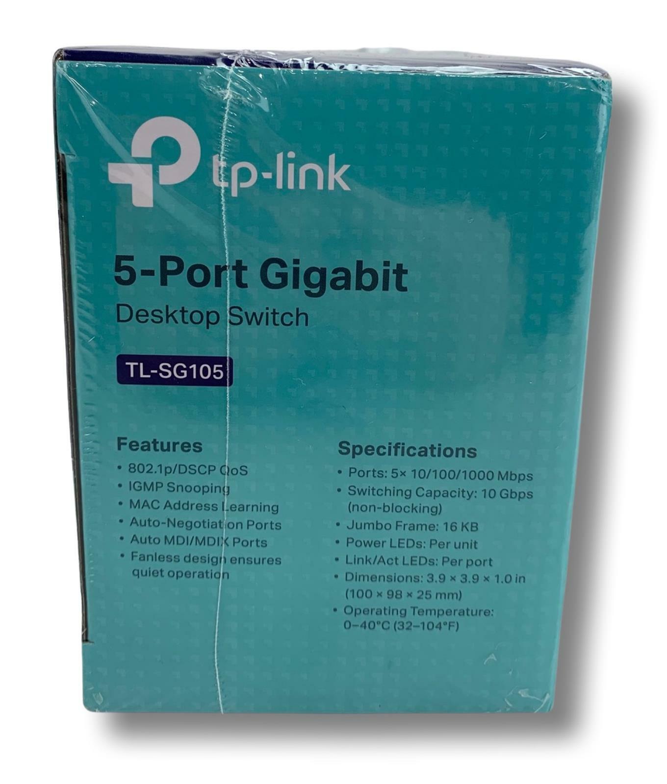 NEW - TP-LINK TL-SG105 5-Port Gigabit Ethernet Desktop Switch