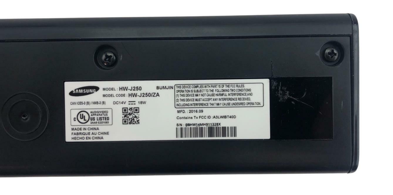 Samsung HW-J250 Bluetooth Soundbar Speaker - No AC Adapter/Remote