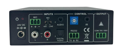 Intelix AUD-340 3-Input Audio Amplifier w/ 70/100V Outputs