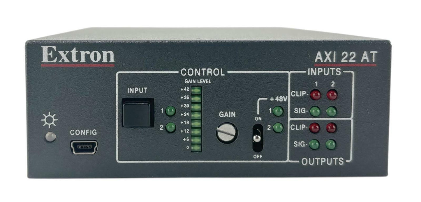 Extron AXI 22 AT 2-Input 2-Output PoE Dante Audio Interface