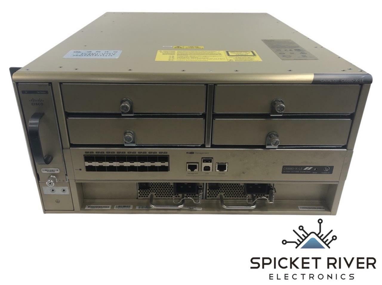 Cisco Catalyst C6880-X-LE Chassis w/ 2x C6800-X-3KW-ACv01 1451W Power Supplies