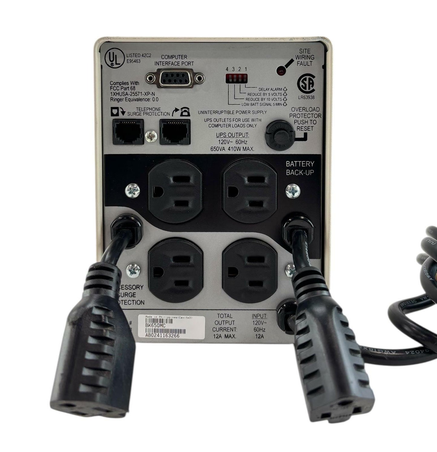 APC Back-UPS 650 BK650MC 650VA 410W 6-Outlet Battery Backup System - No Battery