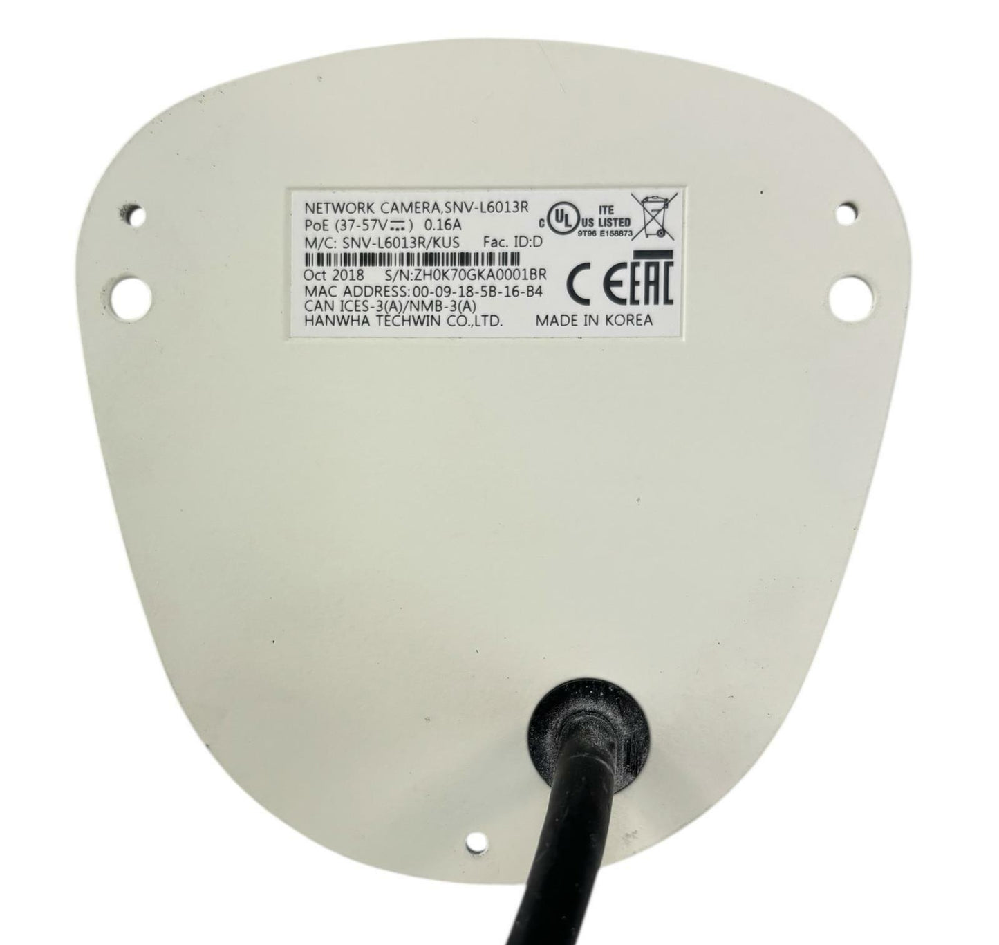 Wisenet SNV-L6013R PoE Network Dome Security Camera