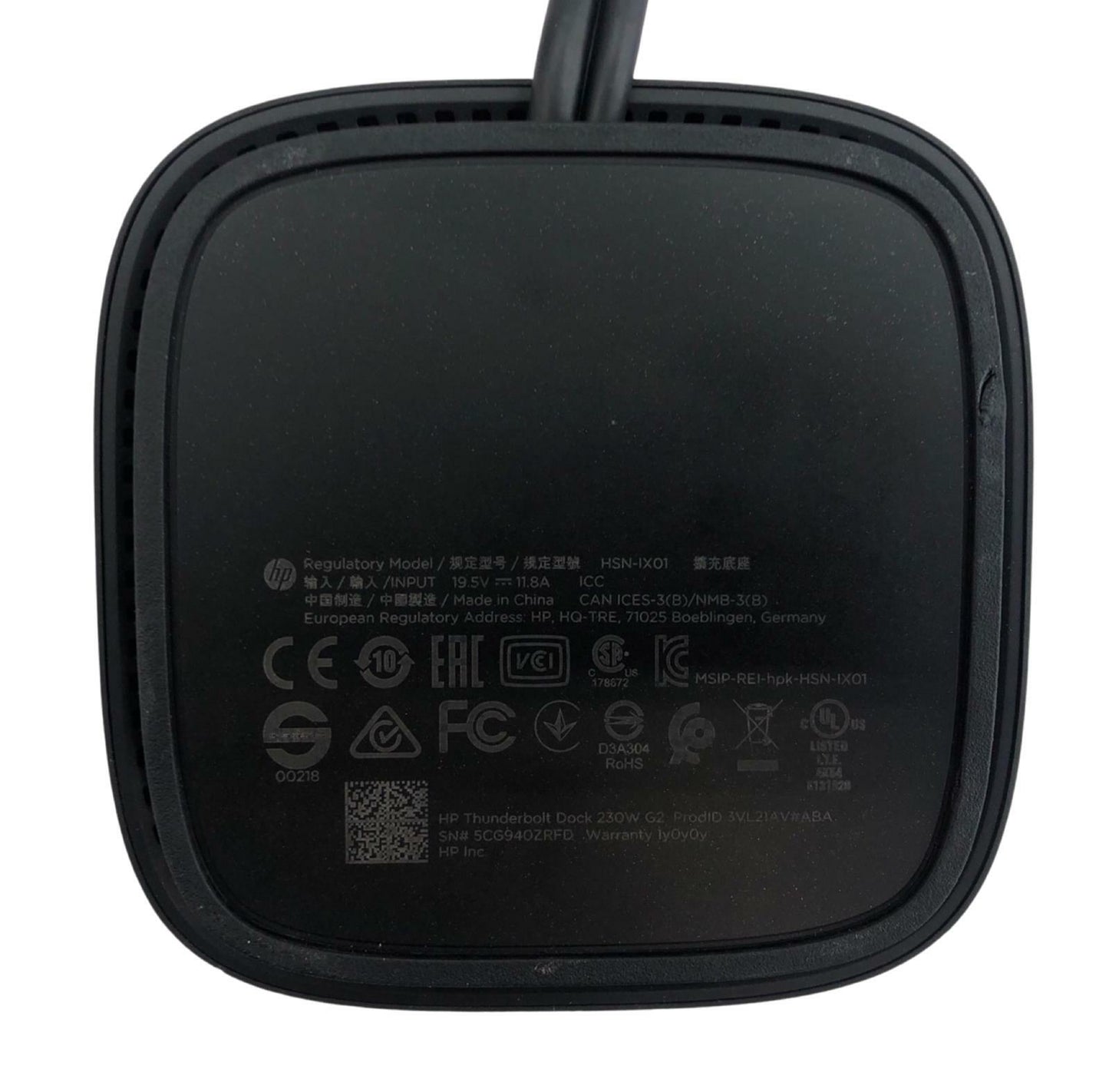 HP Thunderbolt G2 Docking Station HSN-IX01 - No Power Adapter