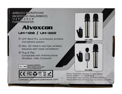 Alvoxcon UM-420 Wireless Microphone Set - 2x CK-4 Wireless Mics - READ