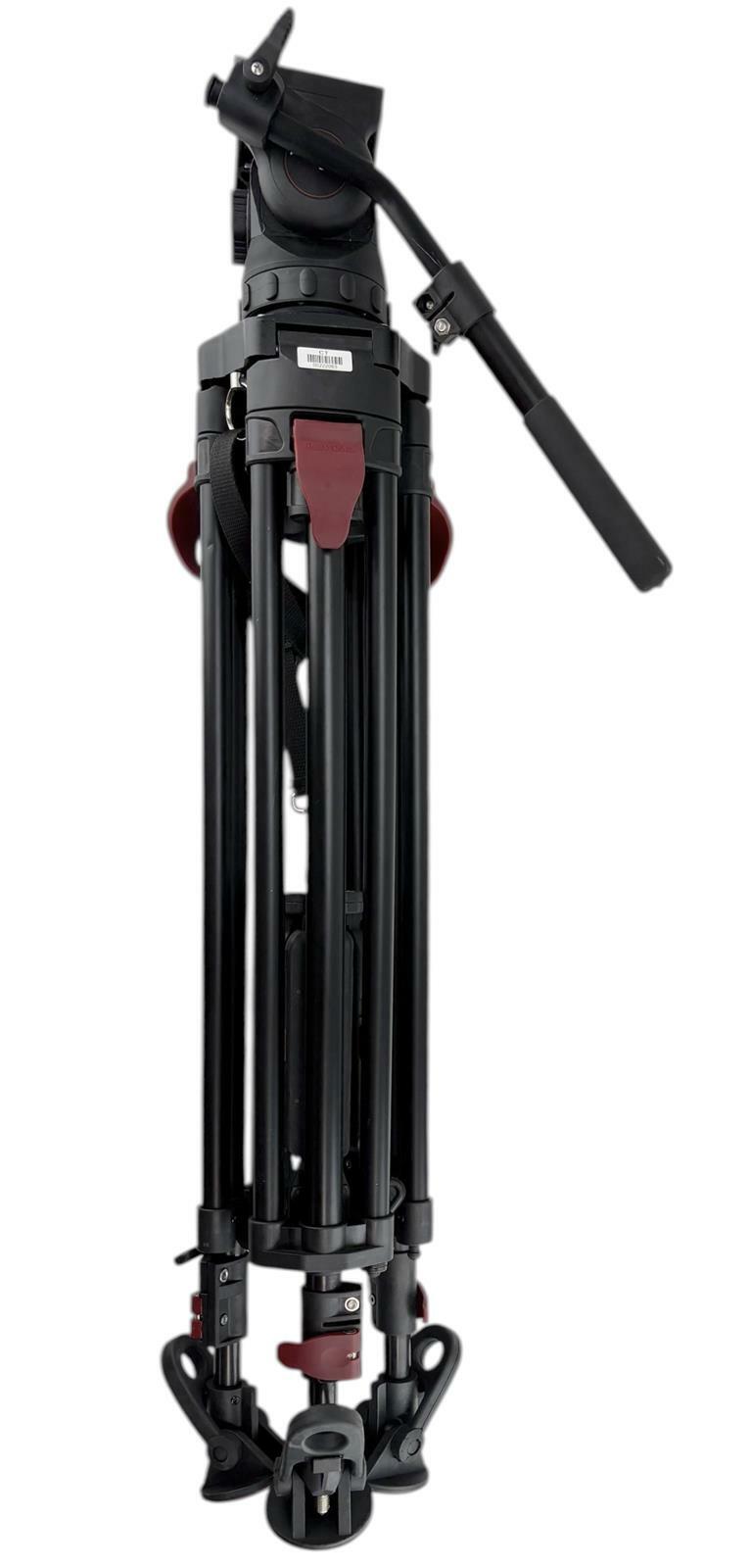 Cartoni Focus 8 FS5502 Fluid Head Ultra-Lite Red Lock Tripod w/ Spreader - READ