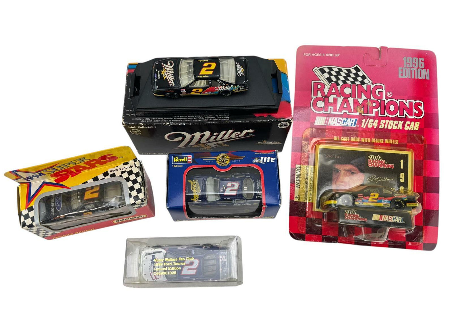 Lot of 5 - Rusty Wallace NASCAR Limited Edition Die Cast Cars