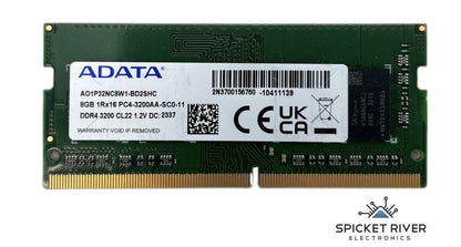 Lot of 2 - ADATA AO1P32NC8W1-BD2SHC 8GB 1Rx16 PC4-3200AA DDR4 SODIMM Laptop RAM