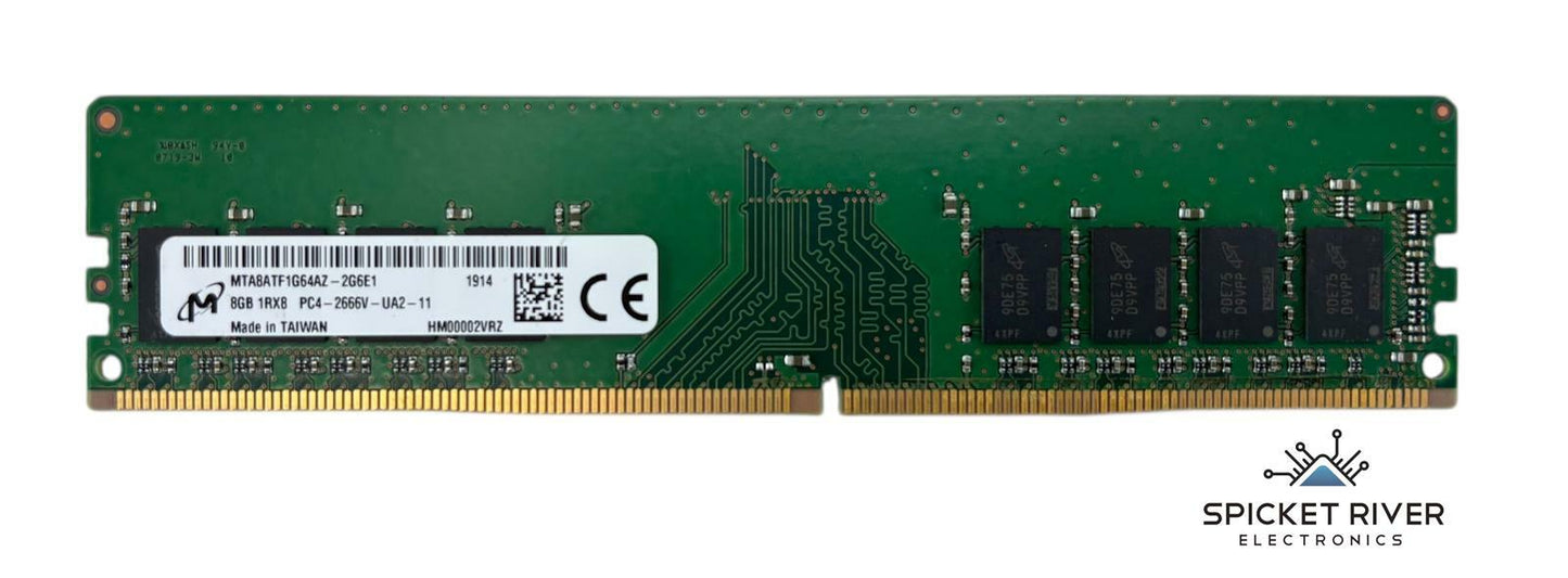 Lot of 2 - Micron MTA8ATF1G64AZ-2G6E1 8GB 1Rx8 PC4-2666V DDR4 Desktop RAM