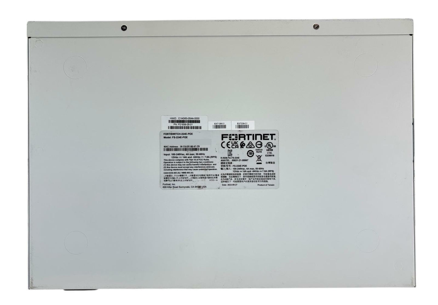 Fortinet FortiSwitch FS-224E-POE 24-Port Secure Access Gigabit Network Switch