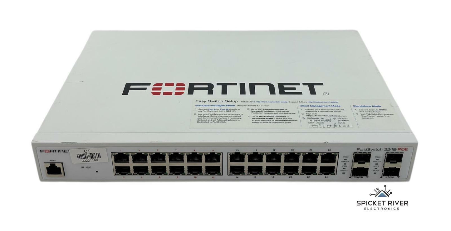 Fortinet FortiSwitch FS-224E-POE 24-Port Secure Access Gigabit Network Switch