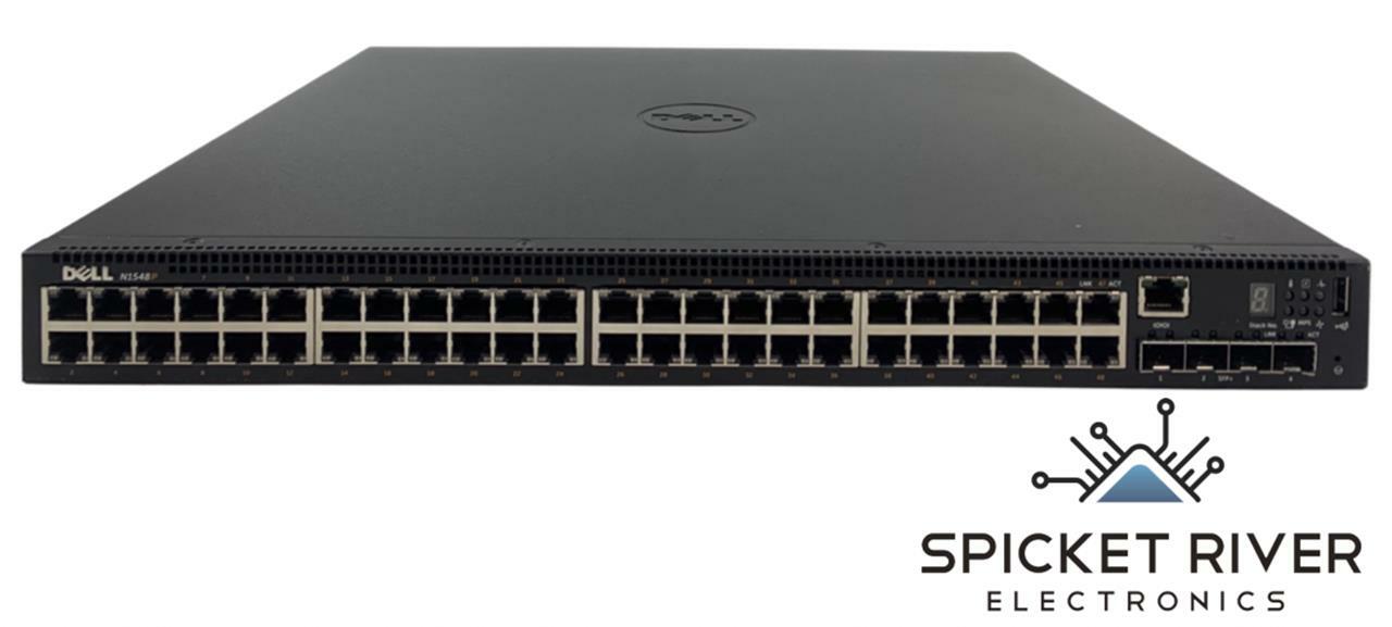 Dell N1548P 48-Port 1GbE PoE+ 4P SFP+ RJ45 Ethernet Networking Switch