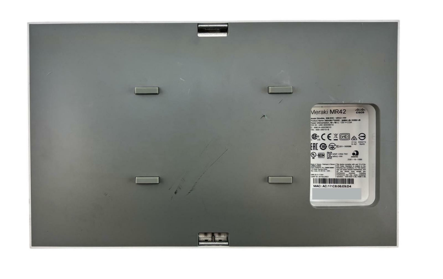 Cisco Meraki MR42 Cloud Managed Access Point - Unclaimed