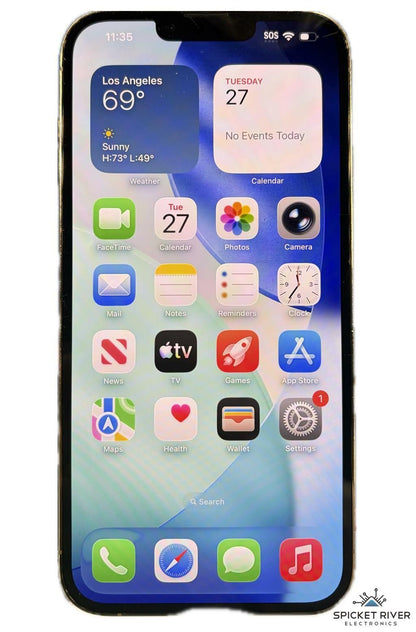 Apple iPhone 13 Pro Max A2484 - 128GB Unlocked - Gold iOS Smartphone - READ Back