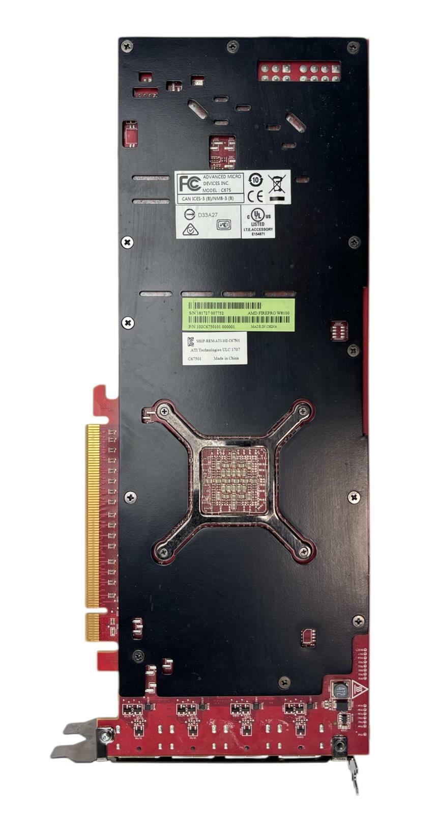 AMD FirePro W8100 8GB GDDR5 Workstation Video Graphics Card 4x DisplayPort