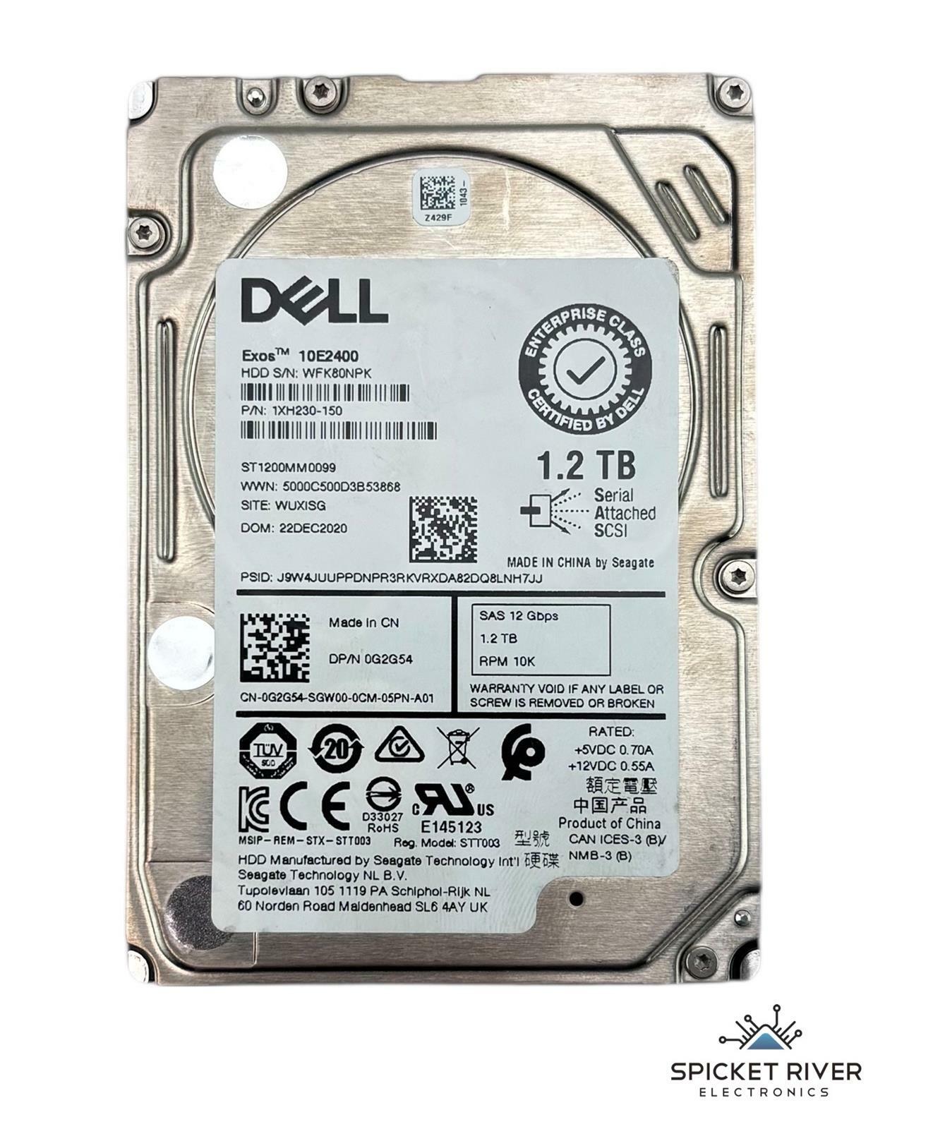 Lot of 2 - Dell Exos 10E2400 ST1200MM0099 1.2TB SAS 12 Gbps 10K RPM 2.5" HDD