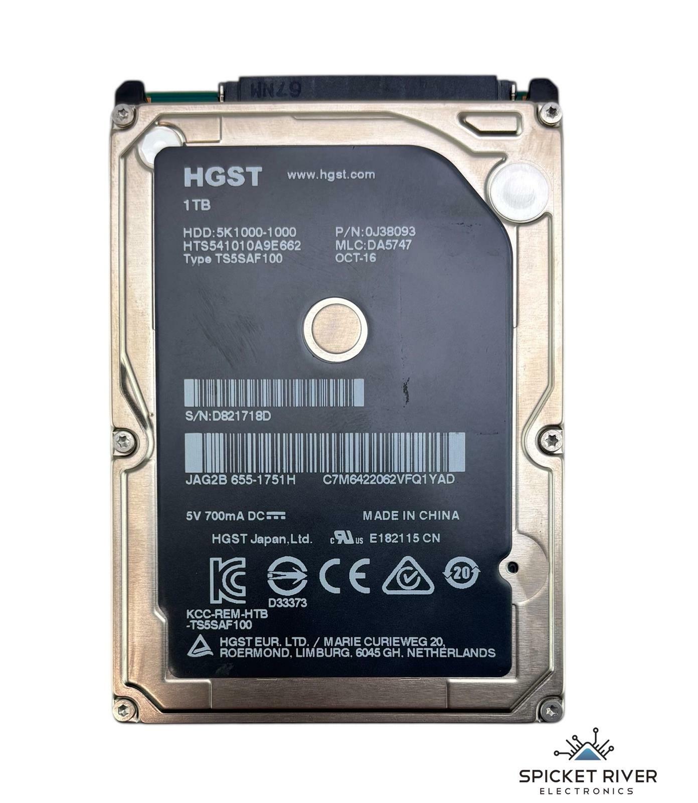 HGST 5K1000-1000 HTS541010A9E662 1TB SATA 5200 RPM 2.5" Internal Hard Drive HDD