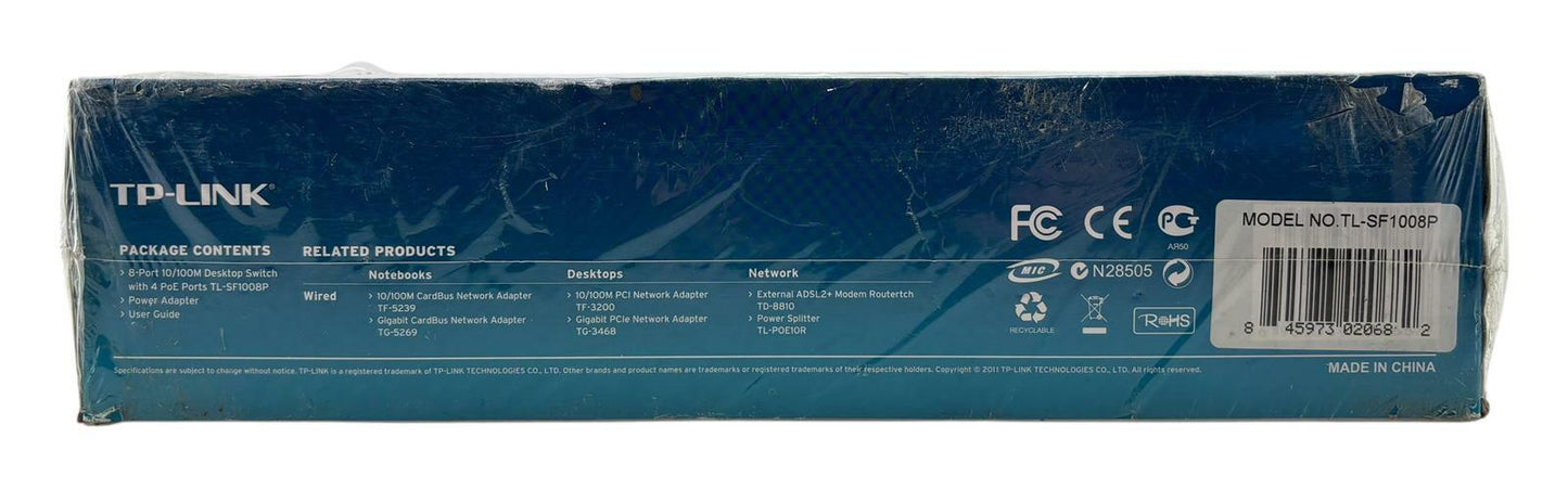 NEW - TP-Link TL-SF1008P 8-Port 10/100M Desktop Network Switch w/ 4x PoE Ports