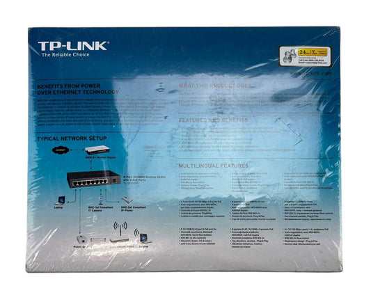 NEW - TP-Link TL-SF1008P 8-Port 10/100M Desktop Network Switch w/ 4x PoE Ports