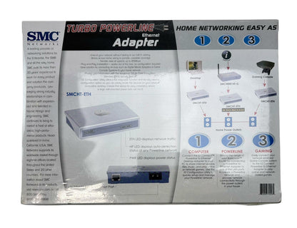 NEW - SMC Networks SMCHT-ETH Turbo Powerline EZ Connect Ethernet Adapter 85Mbps