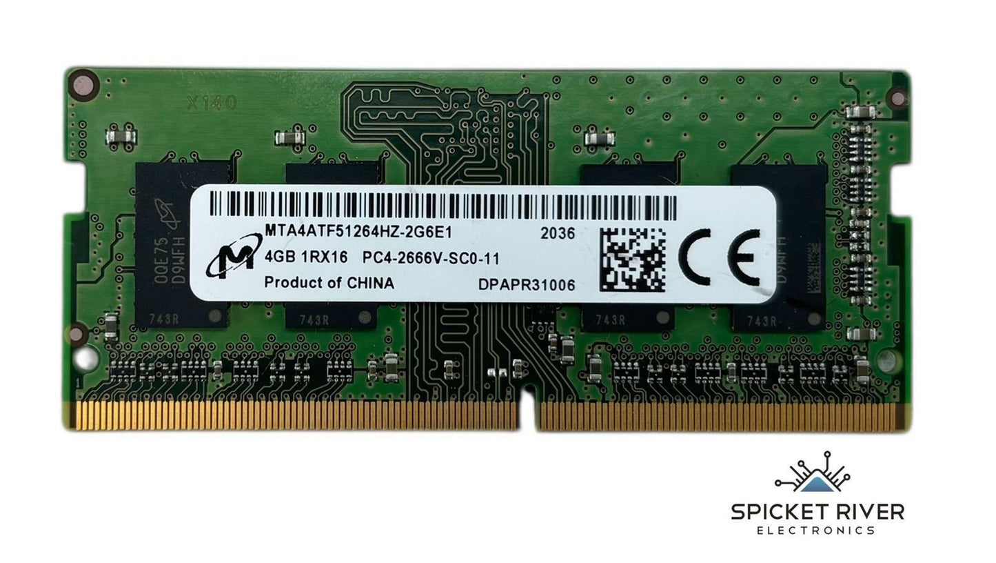 Lot of 2 - Micron MTA4ATF51264HZ-2G6E1 4GB 1Rx16 PC4-2666V DDR4 SODIMM RAM