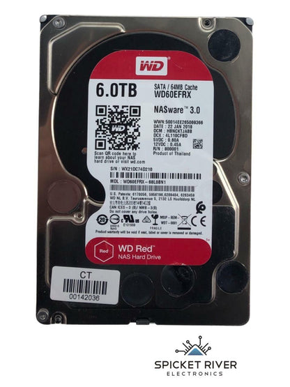Western Digital Red WD60EFRX 6TB SATA 6Gb/s 5.4K RPM 3.5" NAS Hard Drive HDD